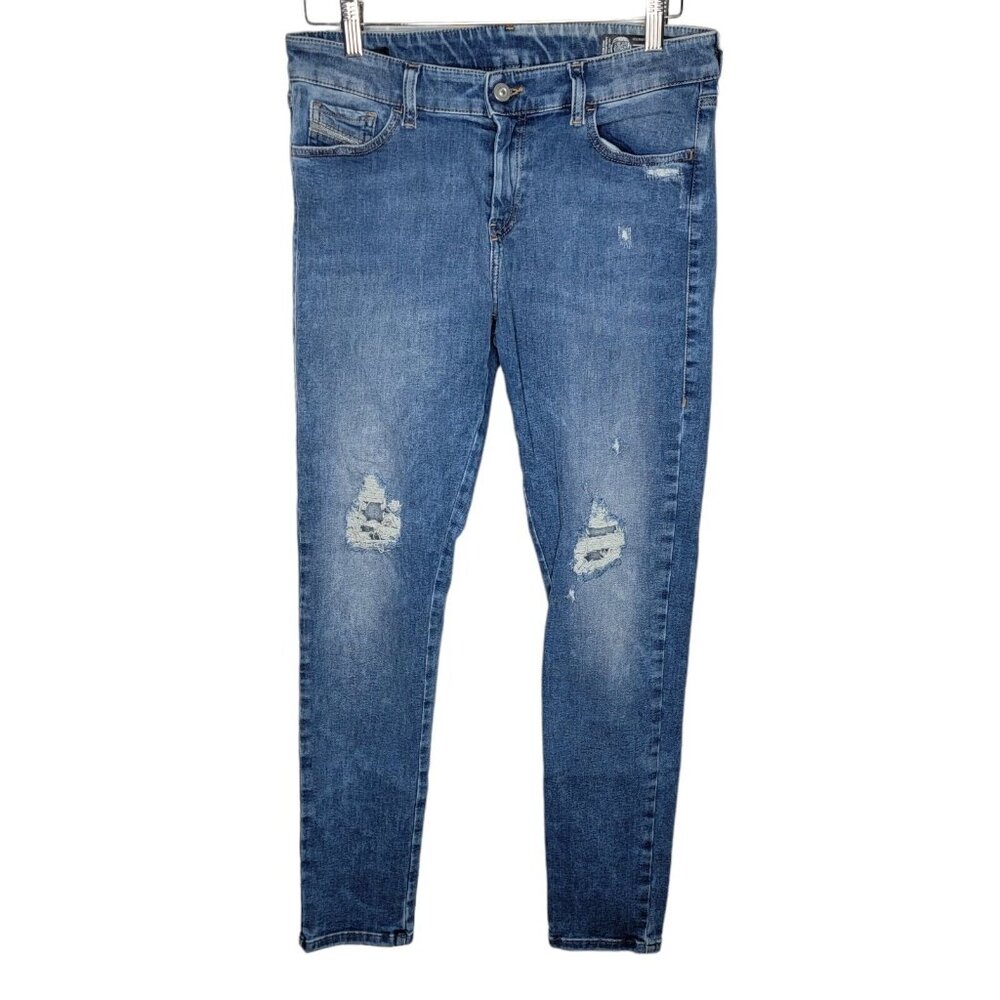 Diesel Slandy Women's Size 31 Super Slim Skinny Destroyed / Distressed Jeans‎